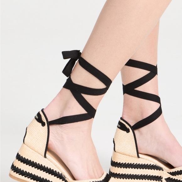Castaner Tessa Black and Tan Espadrille Wedges - Picture 3 of 5